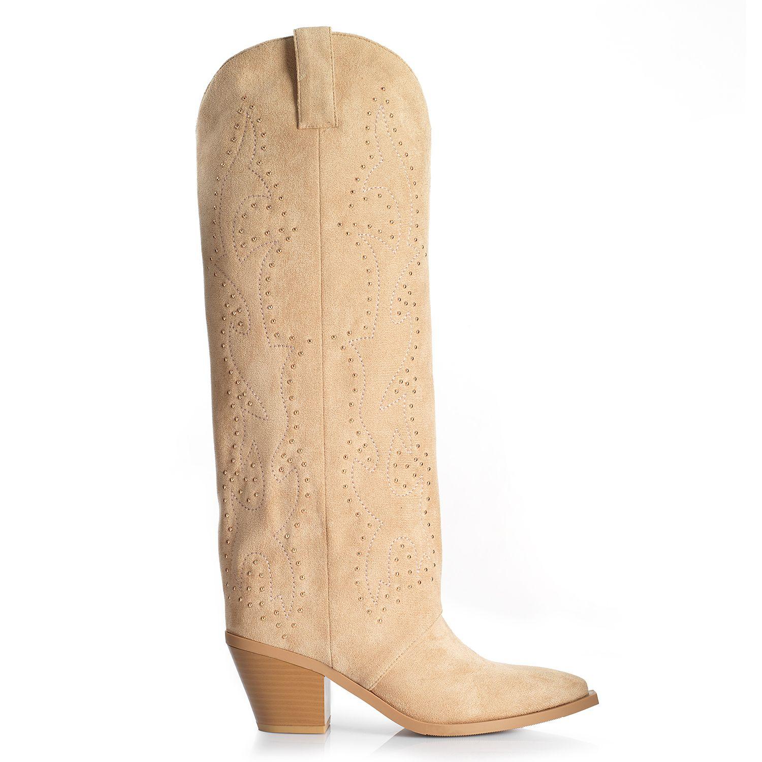 Bota Mujer Via Uno WestWinter Nevada Beige-0