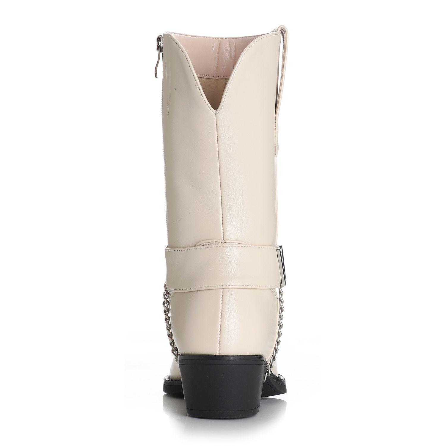 Botin Mujer Crema Via Uno 12412417-1