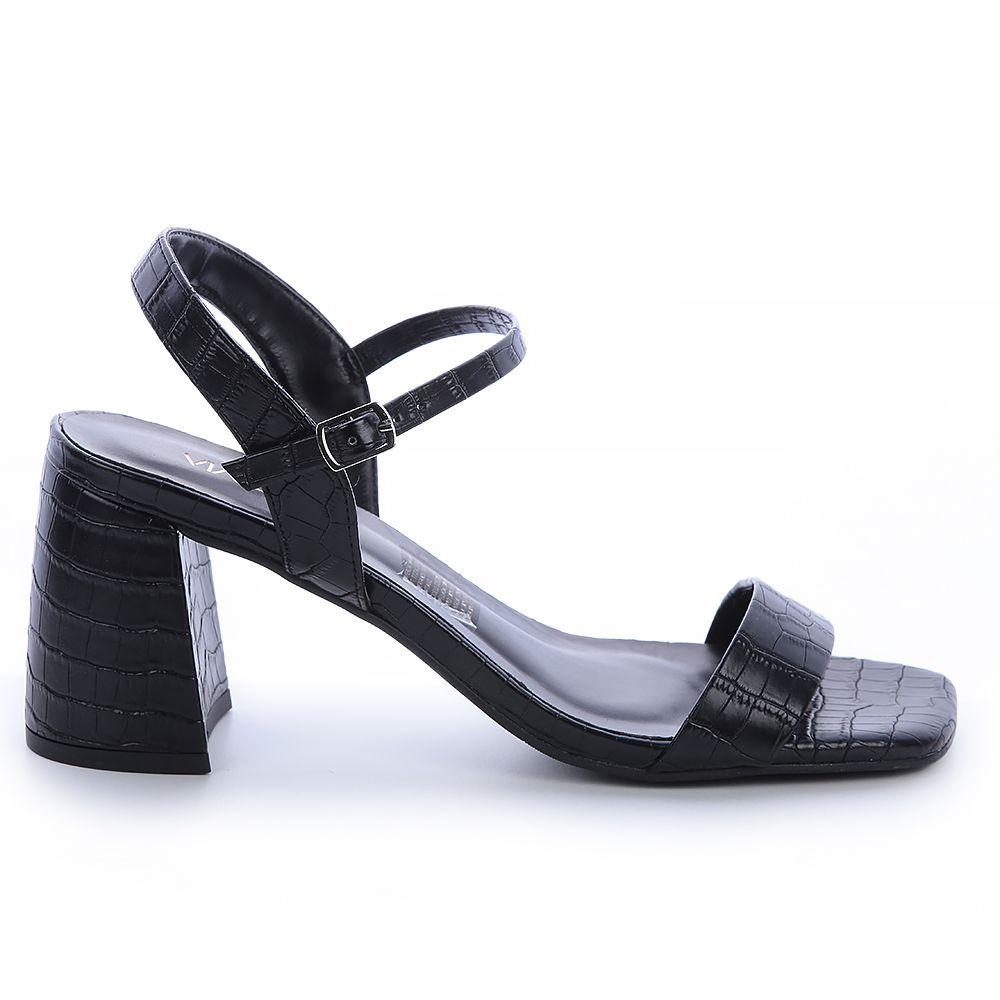 Sandalia Mujer Negro Via Uno 22533601-0