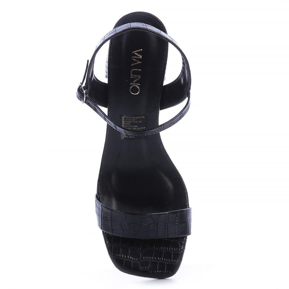 Sandalia Mujer Negro Via Uno 22533601-2