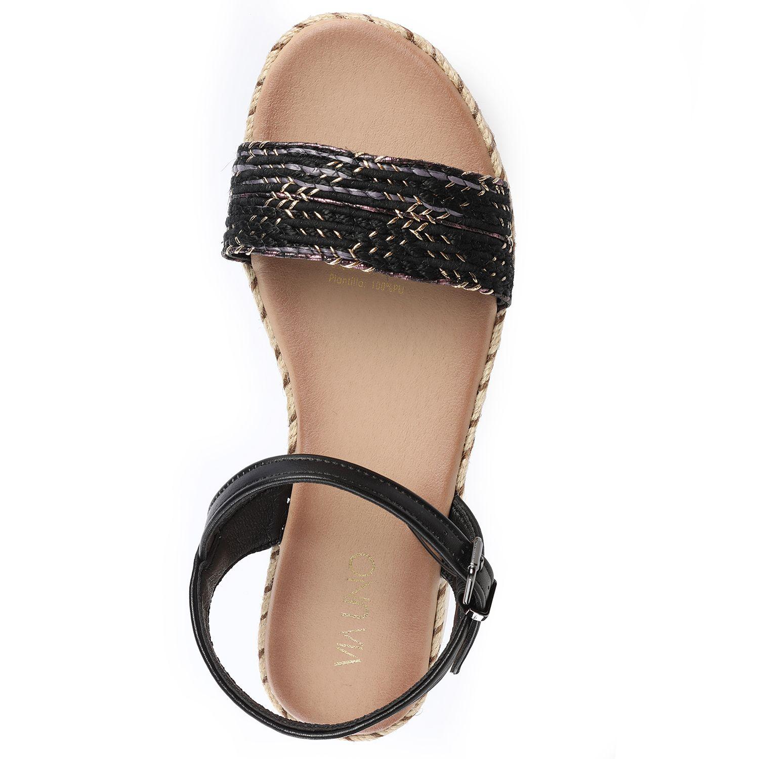 Sandalia Mujer Via Uno Negro 22641613-2