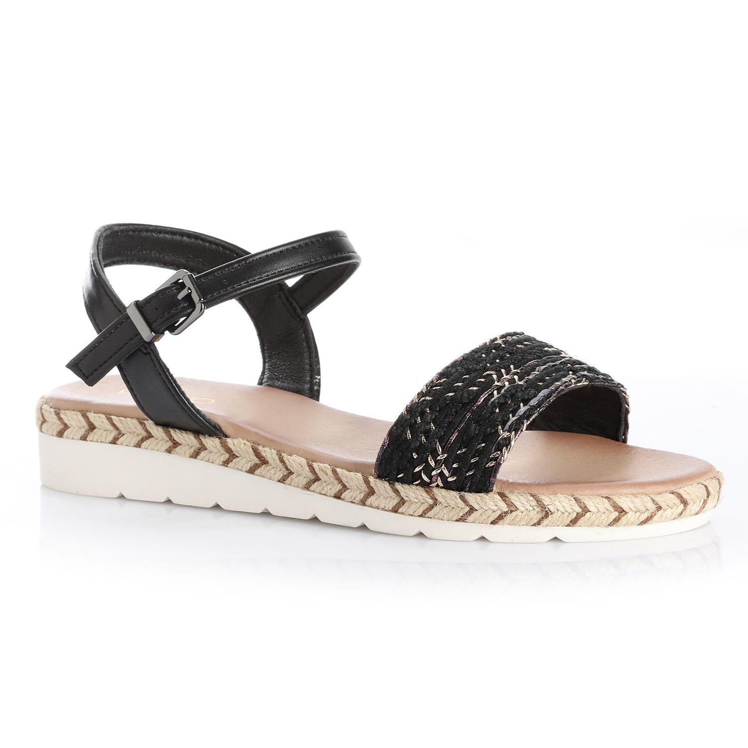 Sandalia Mujer Via Uno Negro 22641613-3