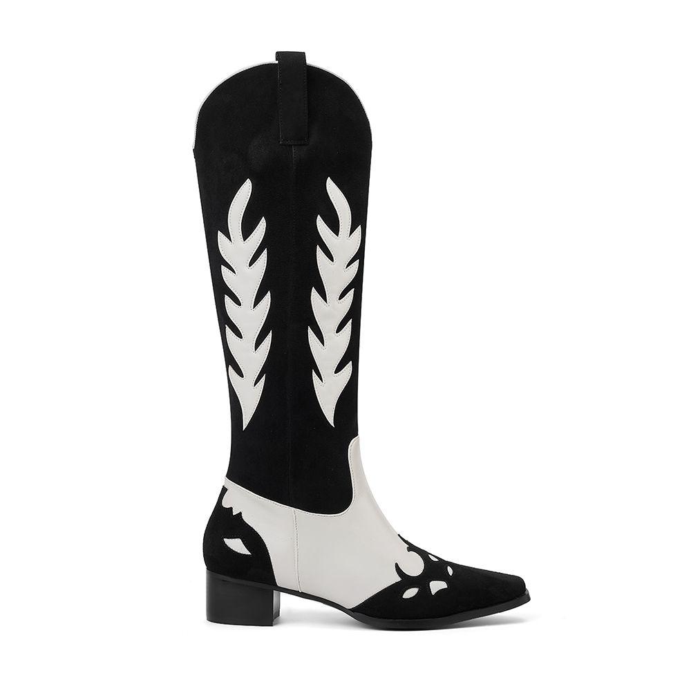 Bota Mujer Negro/Blanco Via Uno 12531313-0