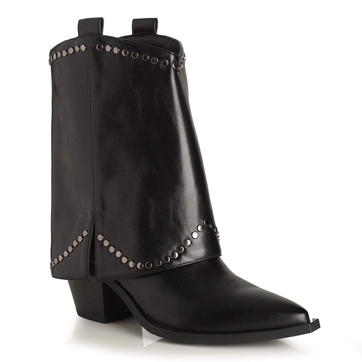 Botin Mujer Via Uno Negro 22613401-3