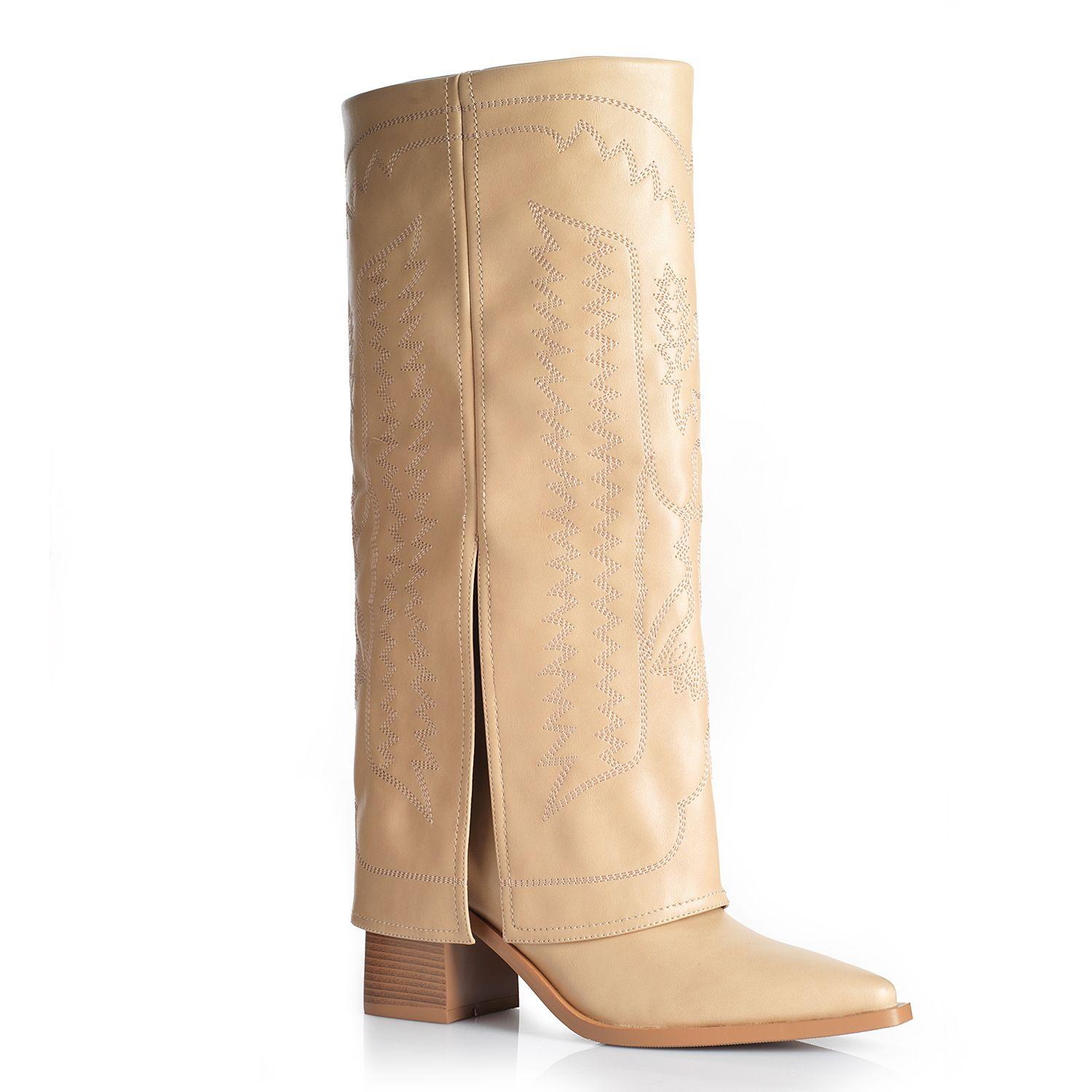 Bota Mujer Via Uno WestWinter Gold Beige-3