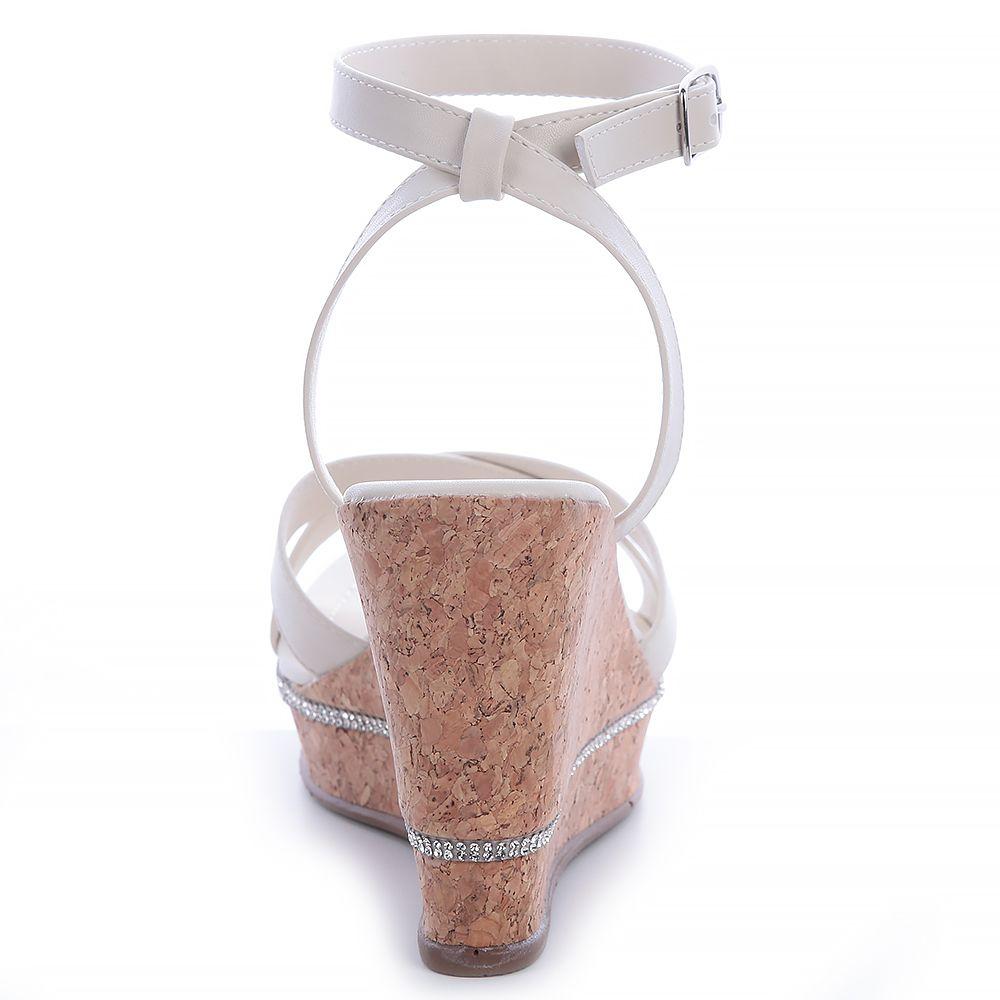 Sandalia Mujer Crema Via Uno 22543601-1