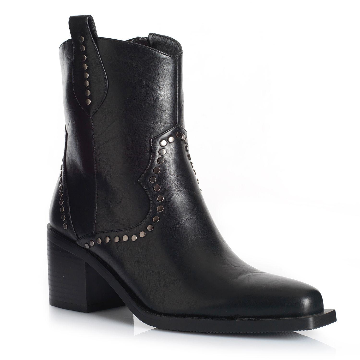 Botin Mujer Via Uno WestWinter Bronco Negro-3