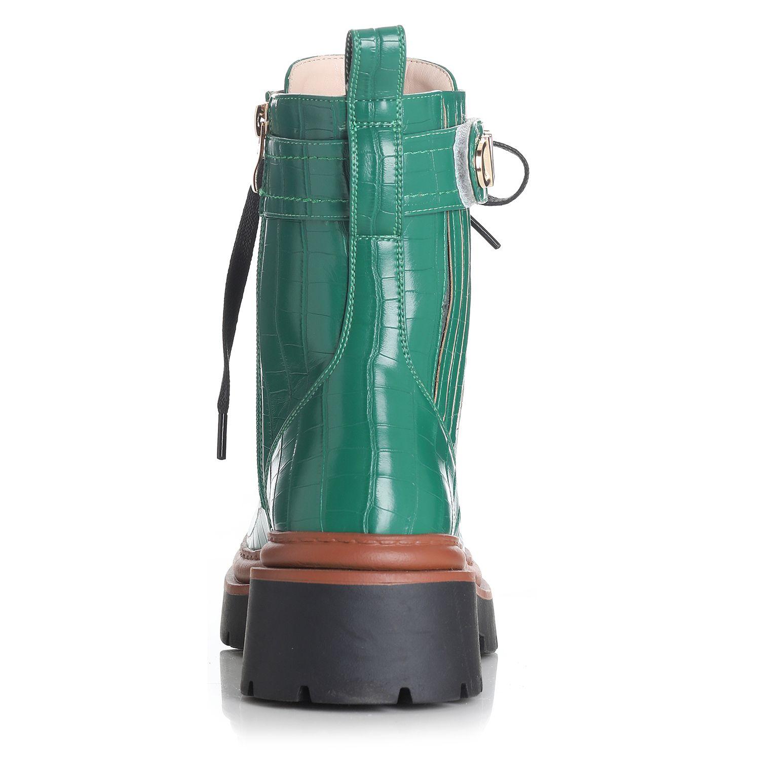 Botin Mujer Verde Via Uno 12431432-1