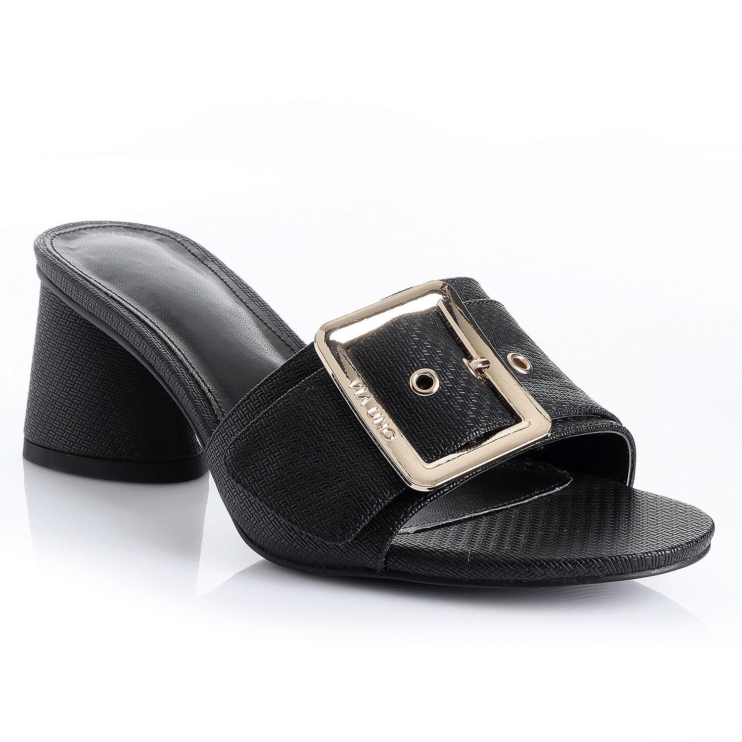 Sandalia Mujer Negro Via Uno 22532608-3