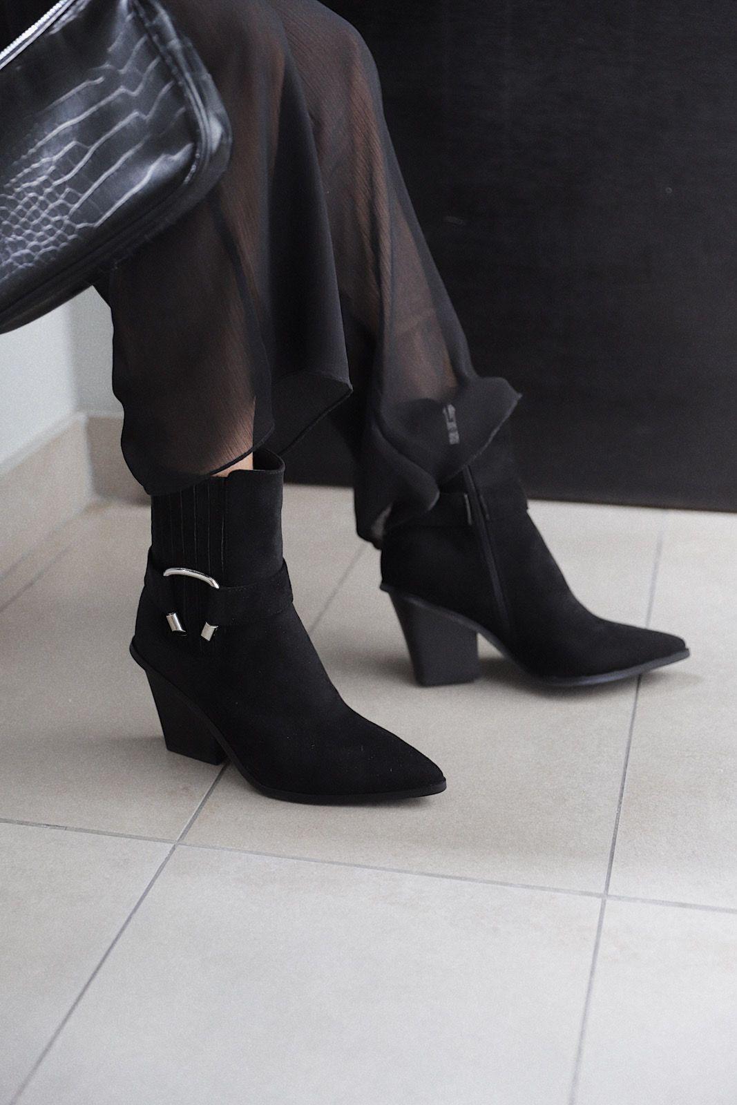 Botin Mujer Negro Via Uno 22513401-4