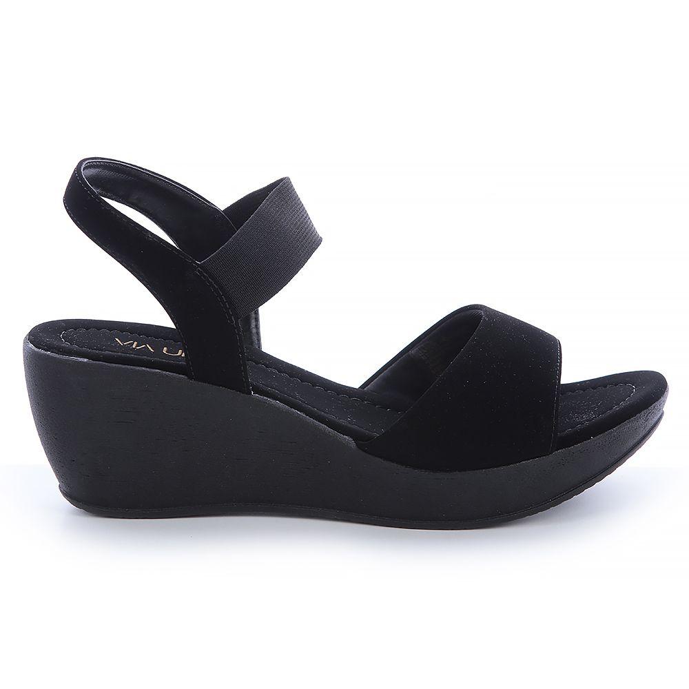 Sandalia Mujer Negro Via Uno 22542603-0