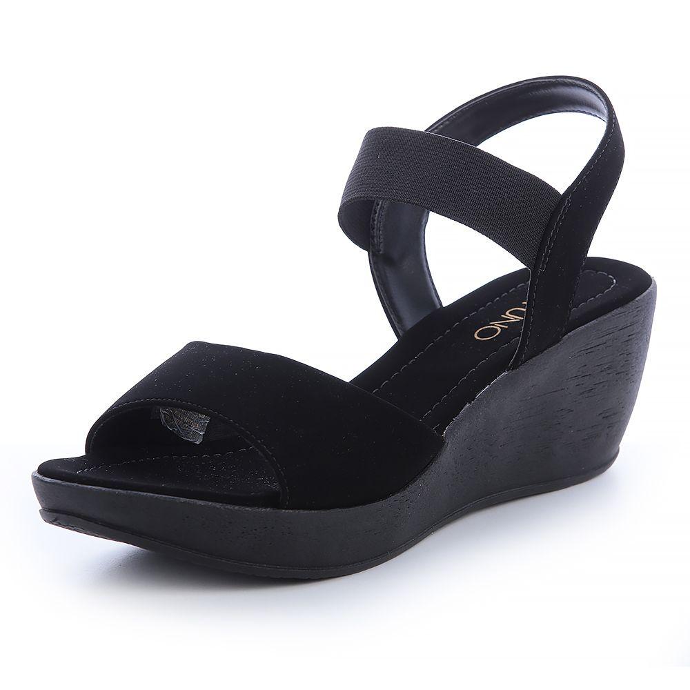 Sandalia Mujer Negro Via Uno 22542603-3