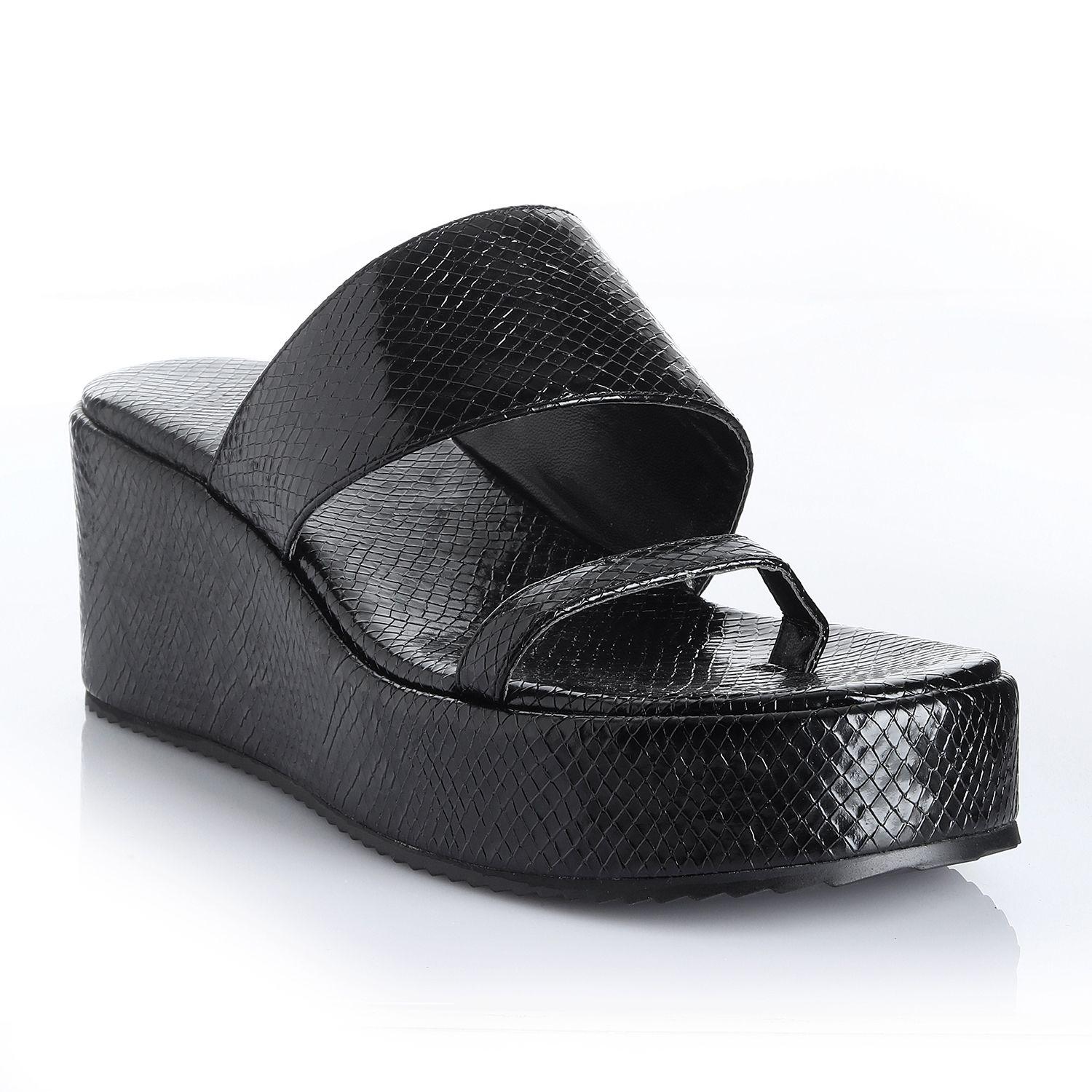 Sandalia Mujer Negro Via Uno 22542602-3