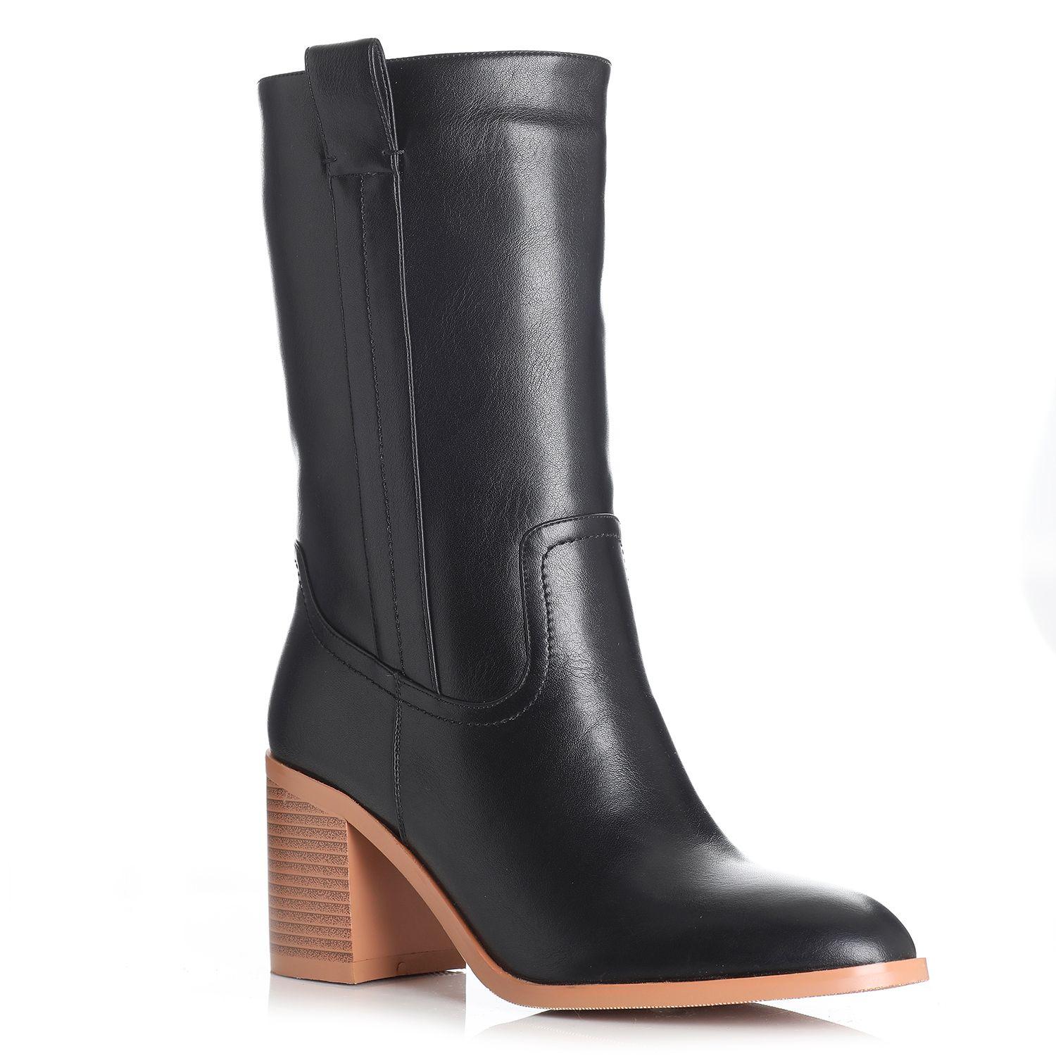 Bota Mujer Negro Via Uno 12433303-3