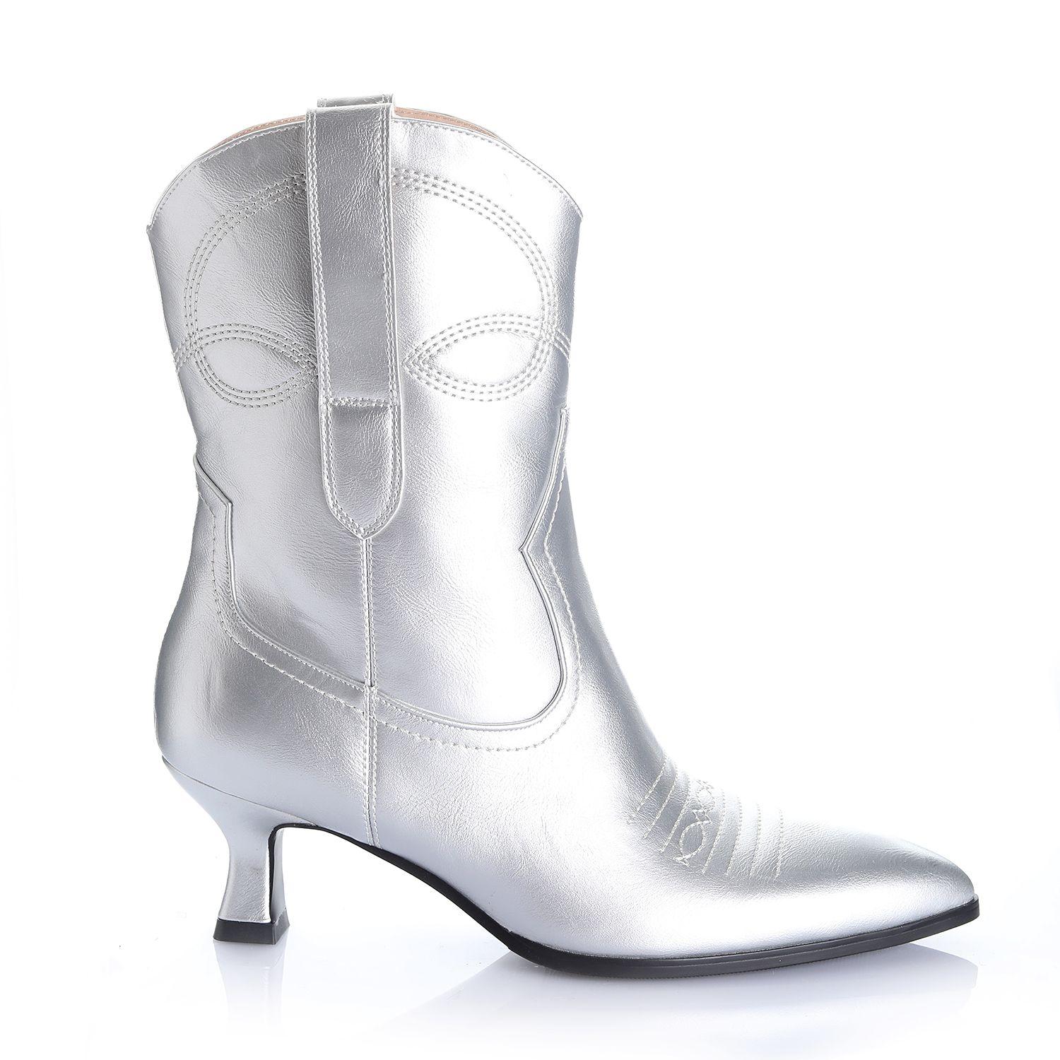 Botin Mujer Plata Via Uno 12522403-0