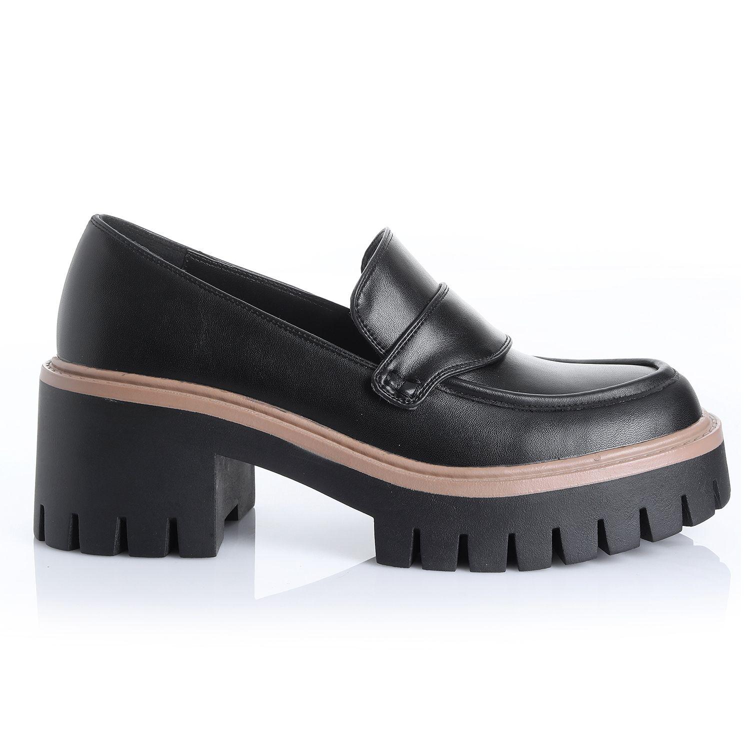 Zapato Mujer Negro/Negro Via Uno 22532501-0