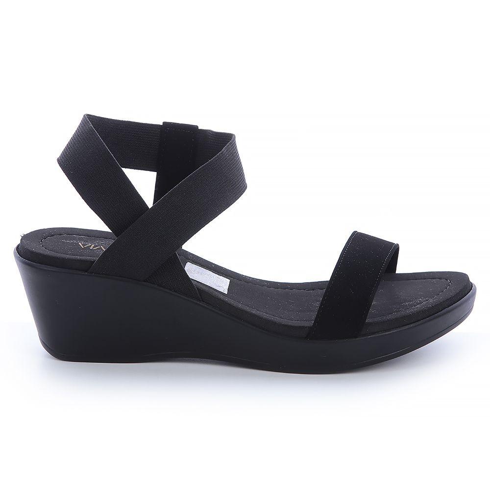 Sandalia Mujer Negro Via Uno 22542606-0