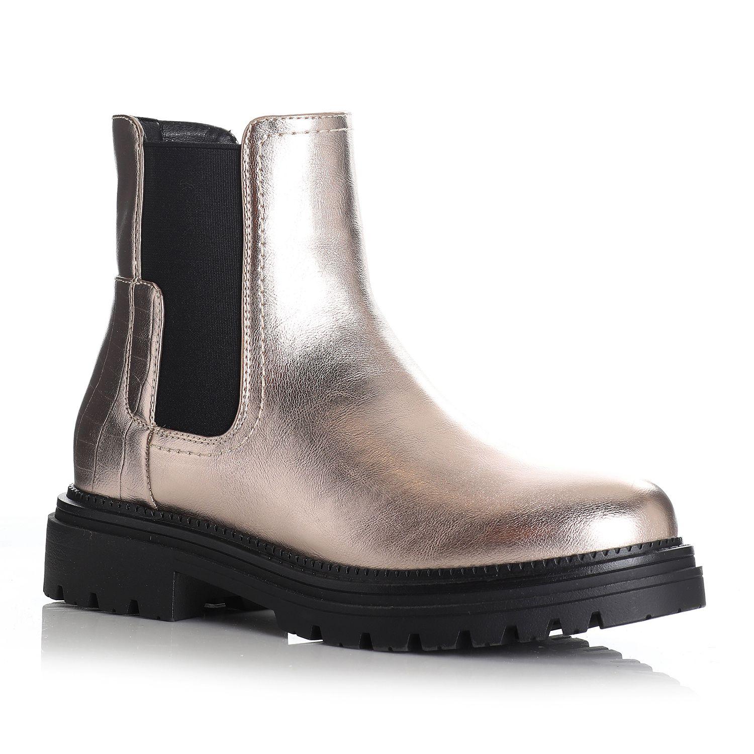 Botin Mujer Dorado Via Uno 12431418-3