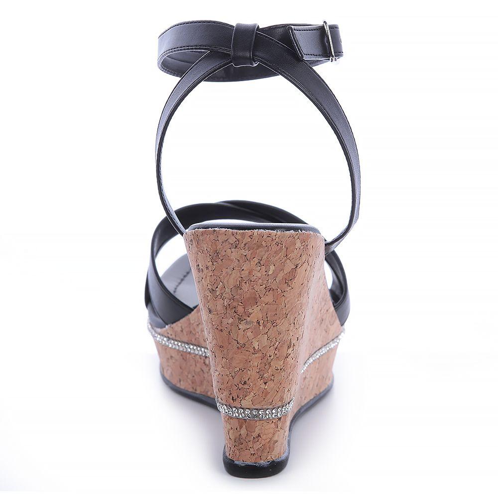 Sandalia Mujer Negro Via Uno 22543601-1