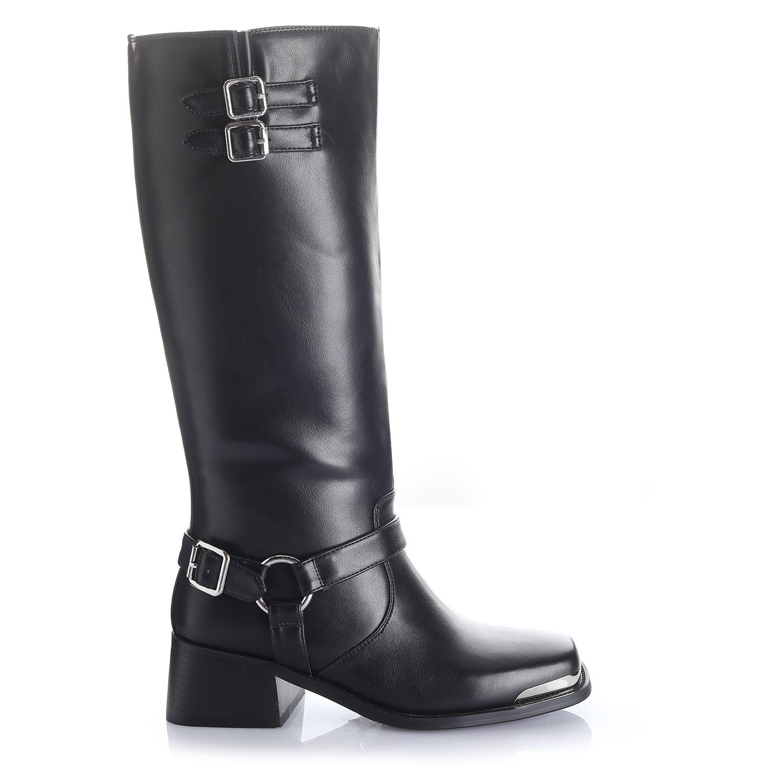 Bota Mujer Negro Via Uno 12532305-0