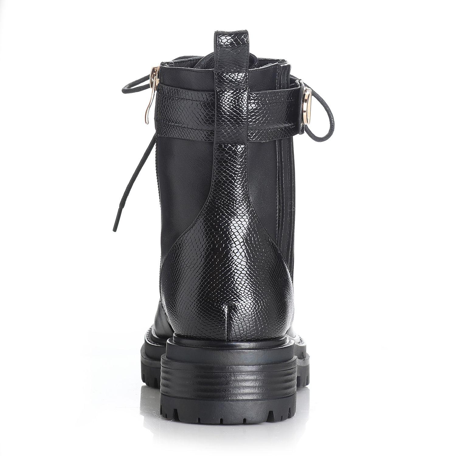 Botin Mujer Negro/Dorado Via Uno 12431422-1