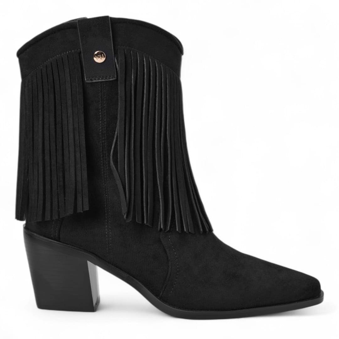 Botin Mujer Via Uno WestWinter Mustang Negro-0