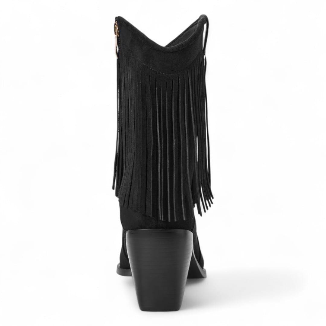 Botin Mujer Via Uno WestWinter Mustang Negro-1