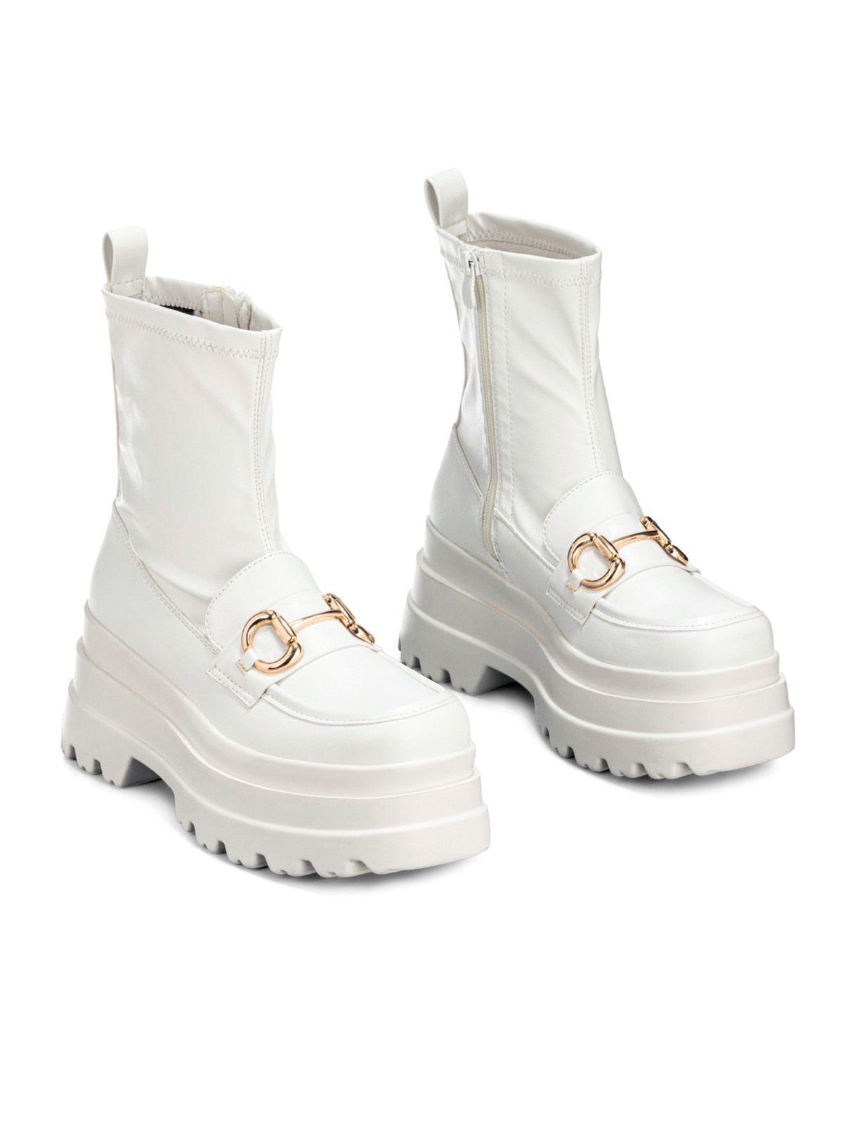 Botin Blanco Casual Mujer Weide CZY578-2