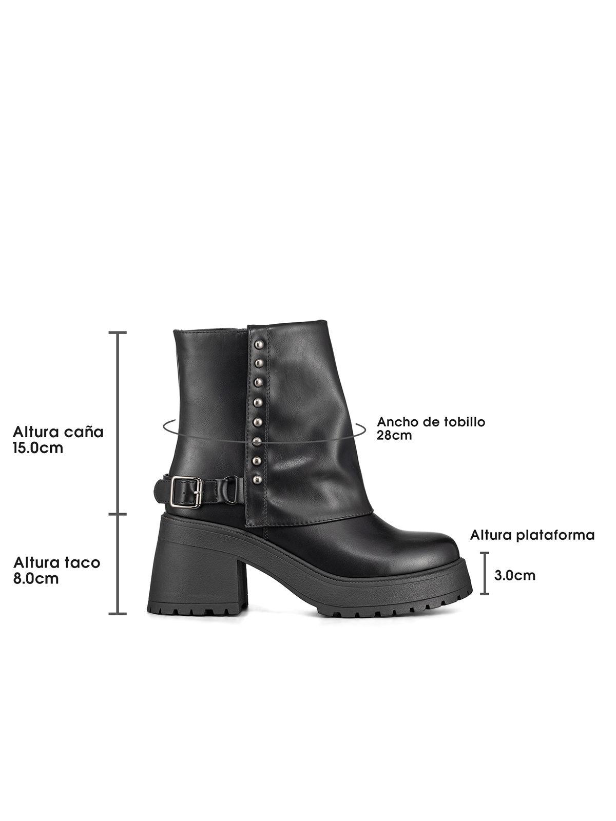 Botin Casual Mujer Negro Eco Cuero Comodo Weide CZY606-6
