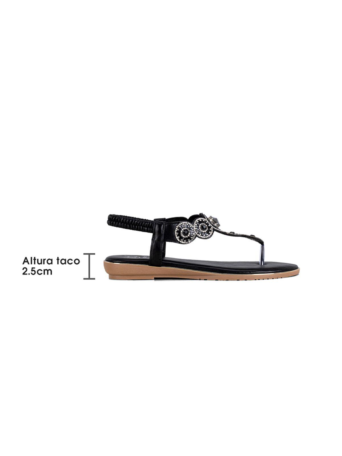Sandalia Plana Negro Casual JS57 Weide-4