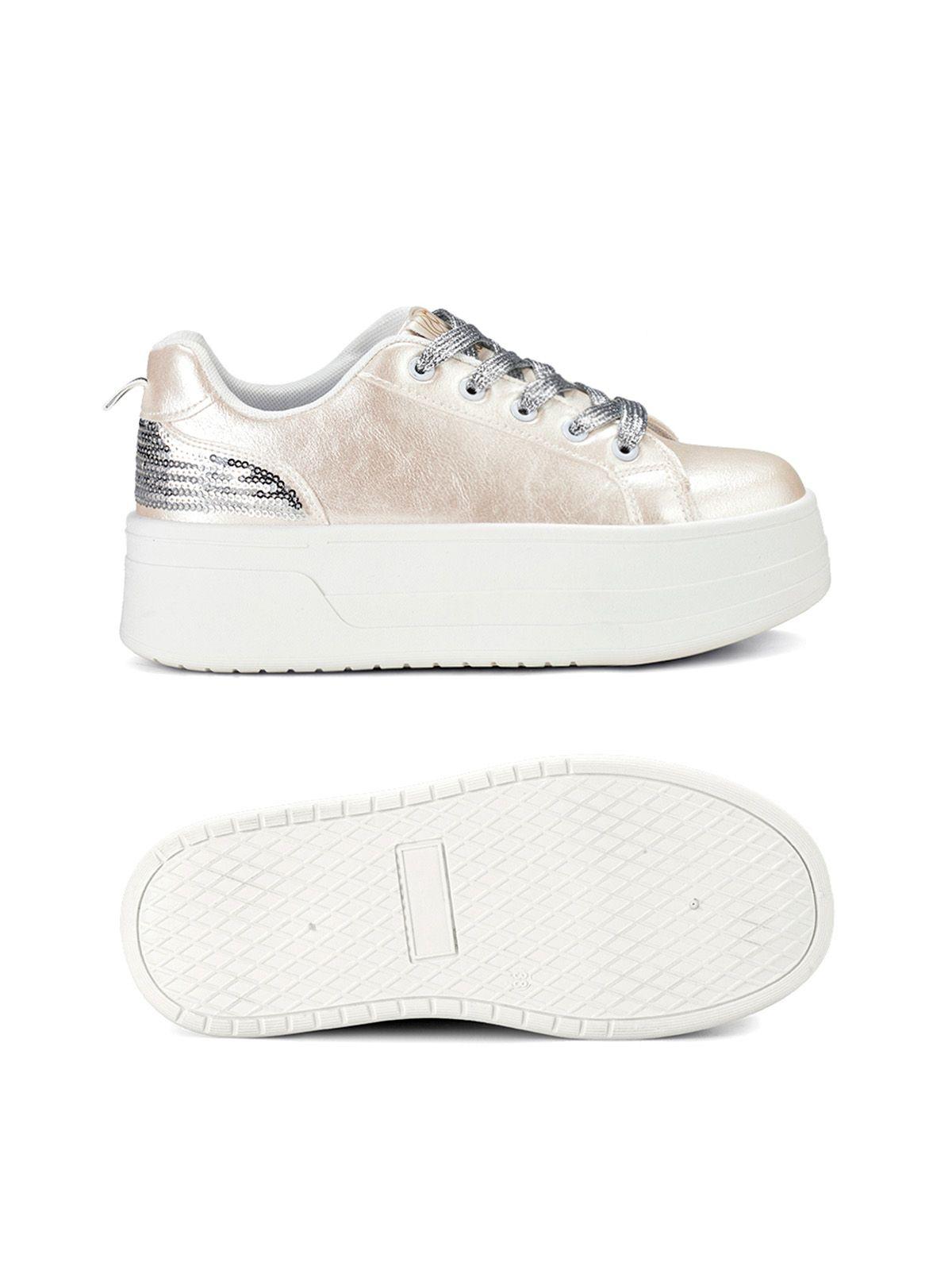 Zapatilla Plataforma Blanco Casual LT107 Weide-2