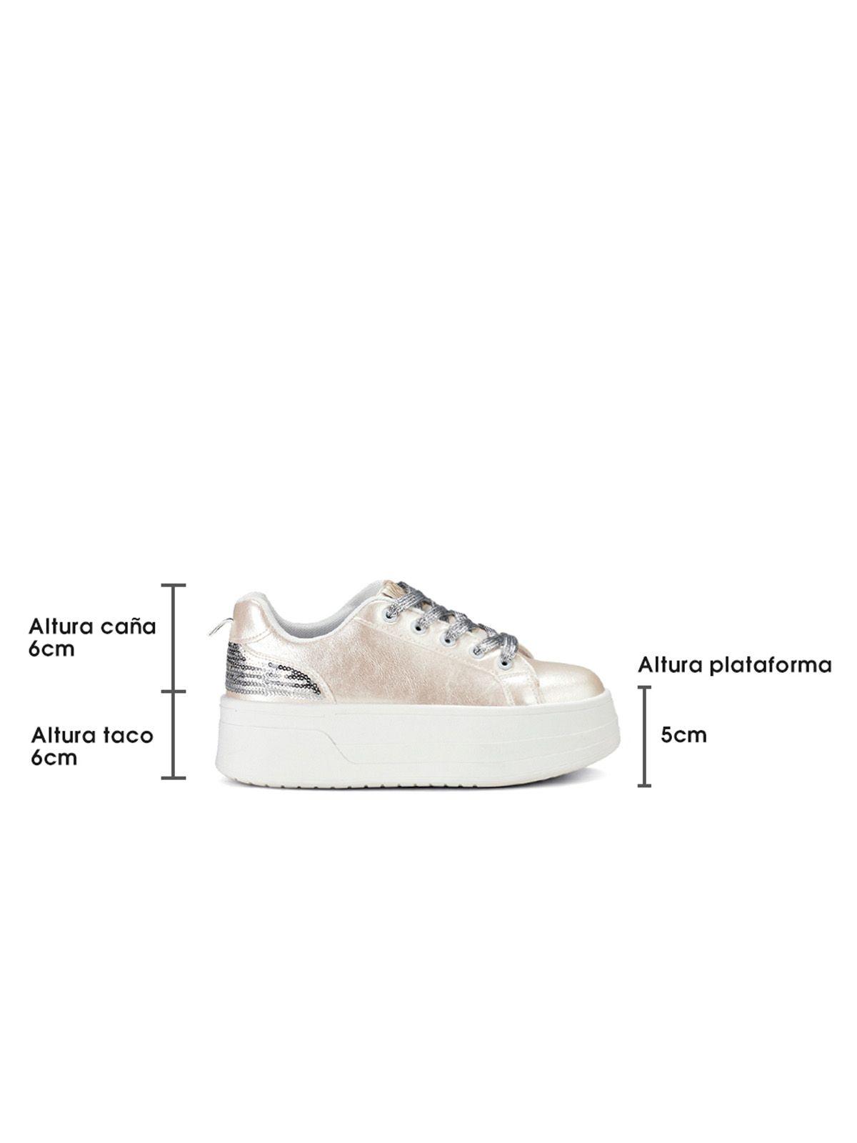 Zapatilla Plataforma Blanco Casual LT107 Weide-4