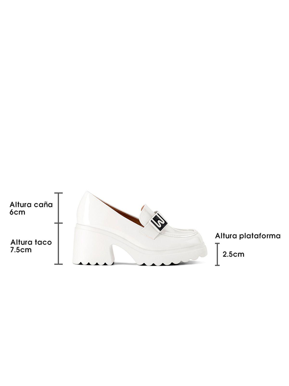 Mocasín Plataforma Blanco Casual JN25 Weide-4