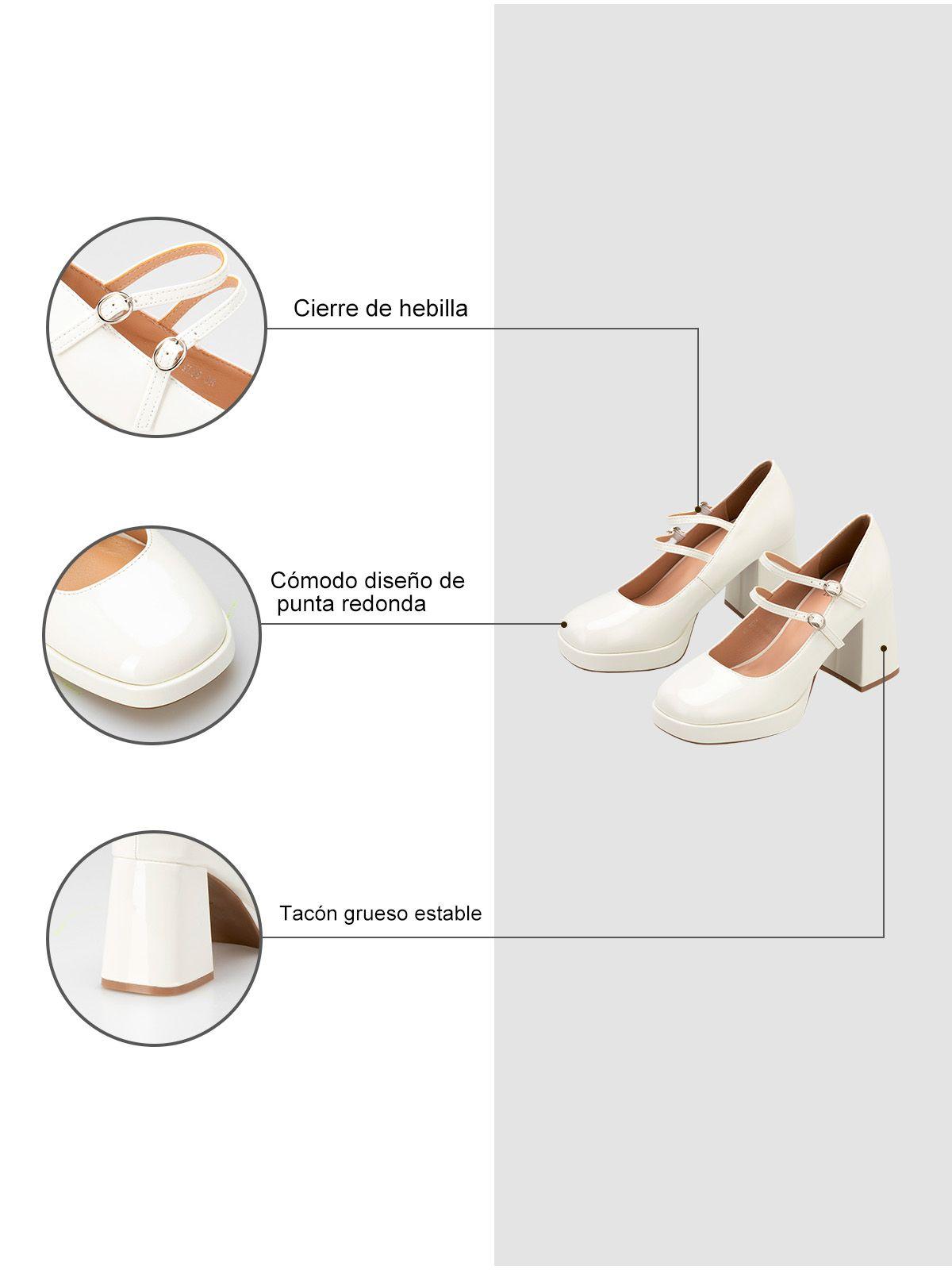 Zapato Taco Blanco Casual YL39 Weide-5