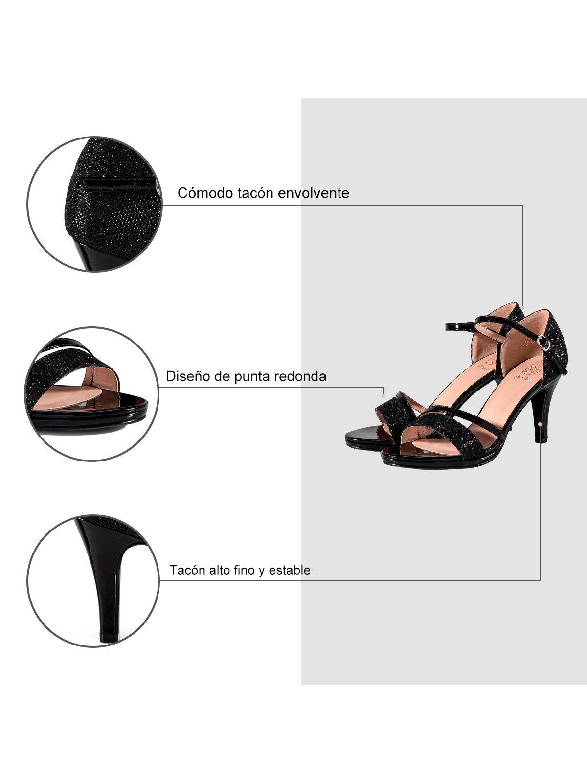 Sandalia Taco Negro Fiesta QIU285 Weide-7