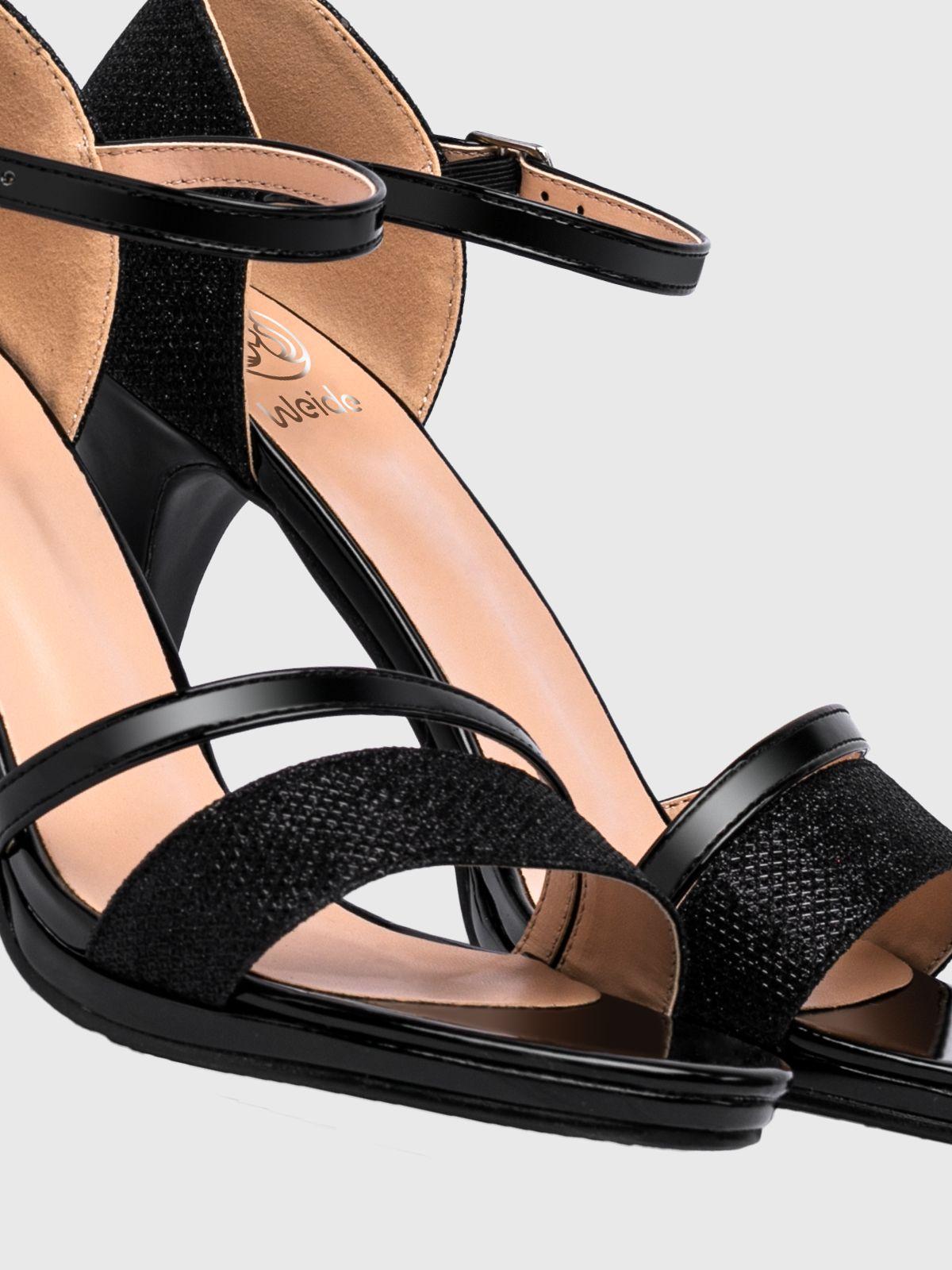 Sandalia Taco Negro Fiesta QIU285 Weide-5