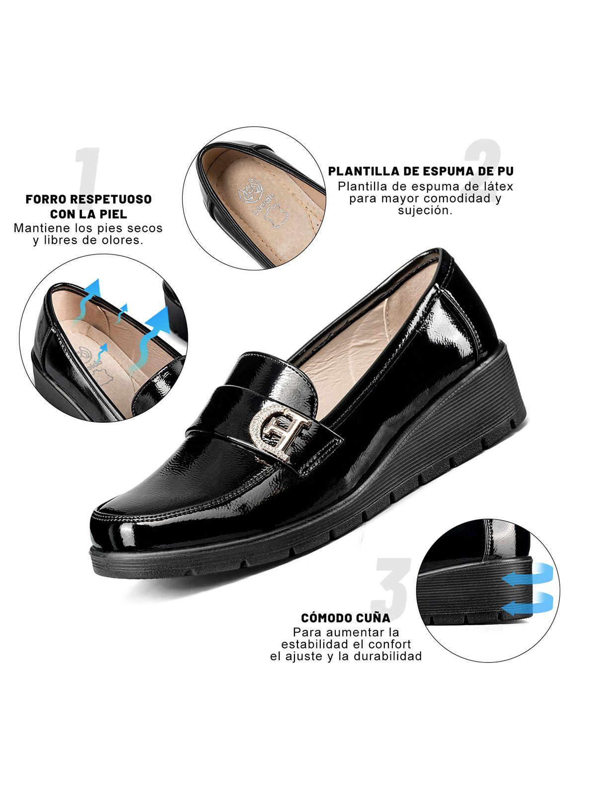 Mocasin Casual Mujer Charol Vintage Comodo Cuña Weide JML10-6