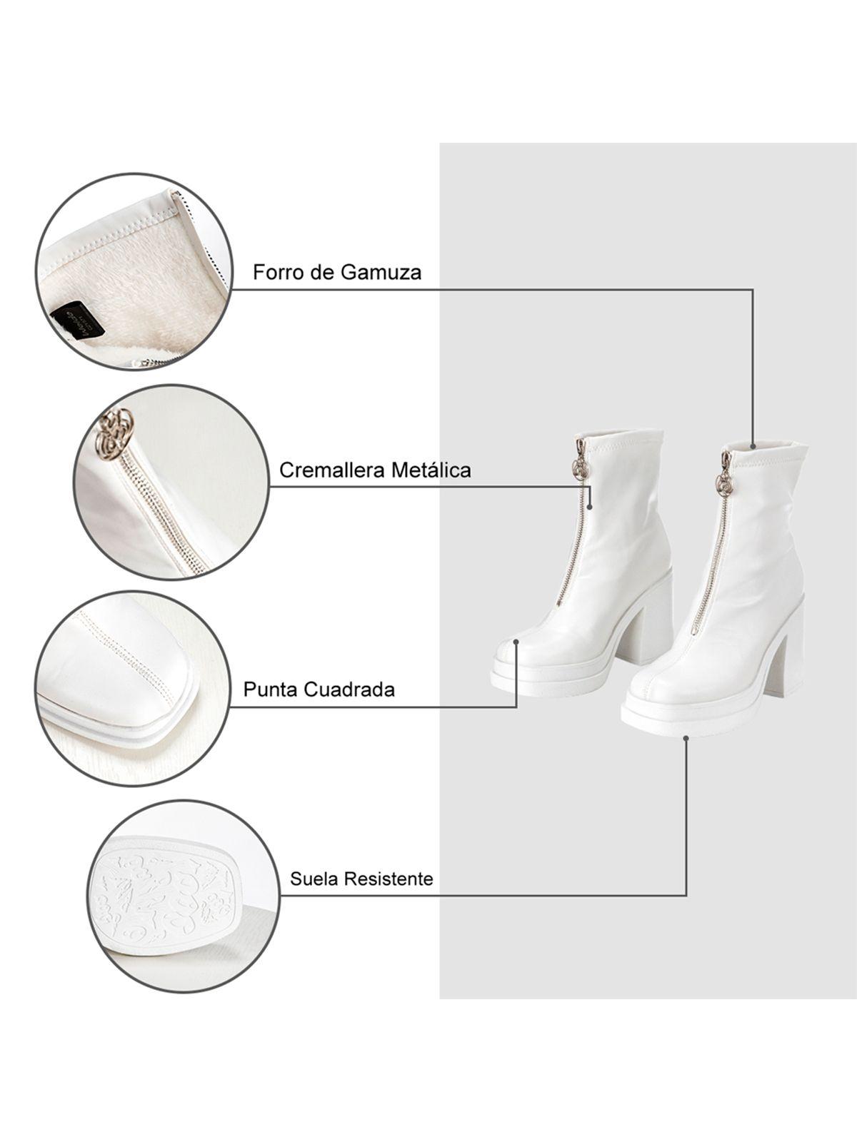 Botin Blanco Casual Mujer Weide CZY571-6