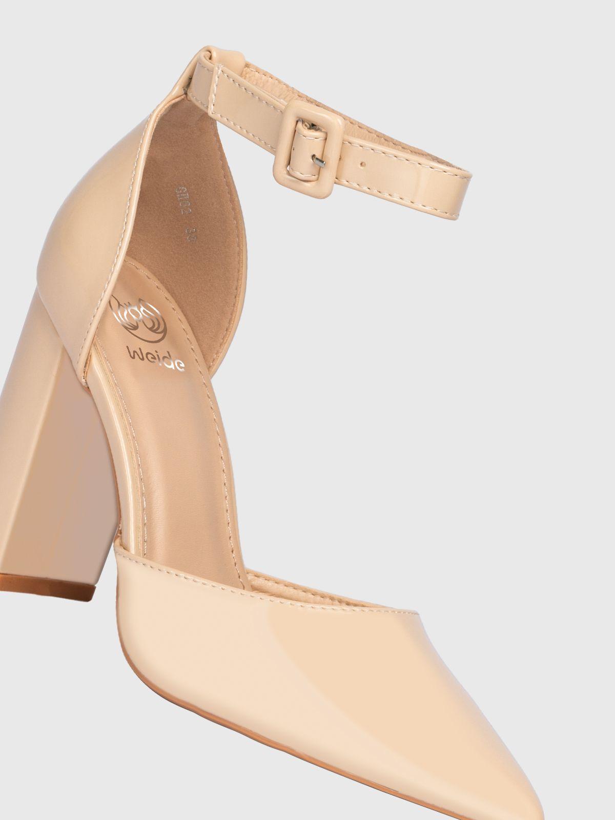 Zapato Taco Alto Beige Fiesta Mujer Weide GH62-7