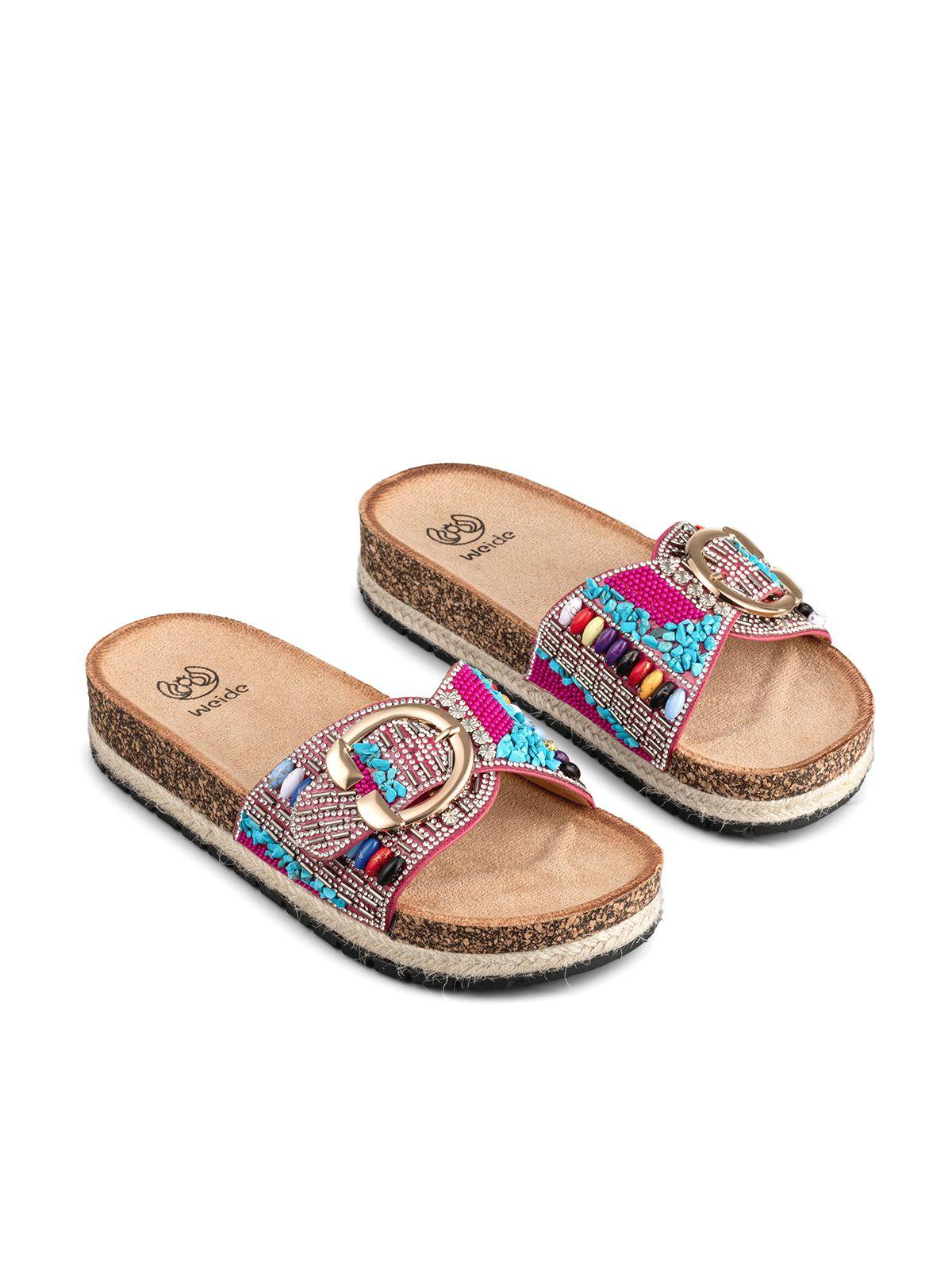 Sandalia Casual Vintage Mujer con Pedrería Weide LT138-7