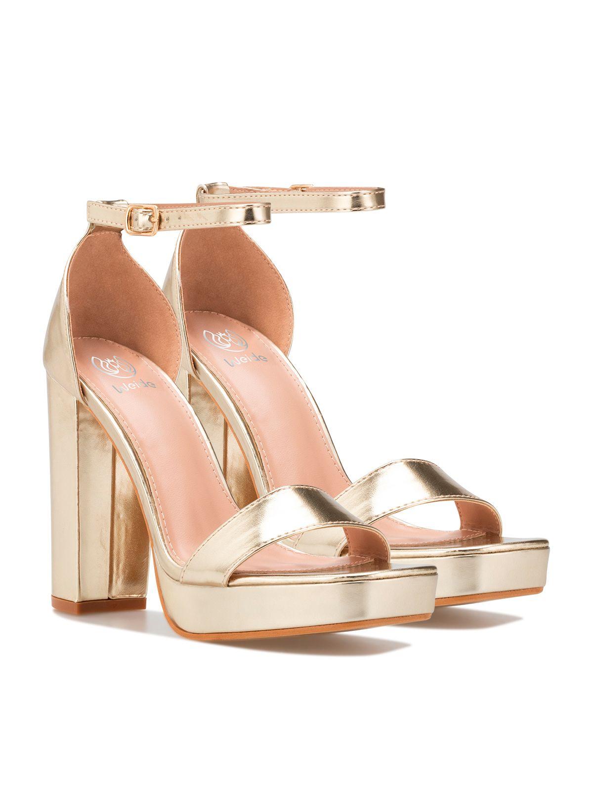 Sandalia Taco Fiesta Dorada Mujer Weide YOU189-2