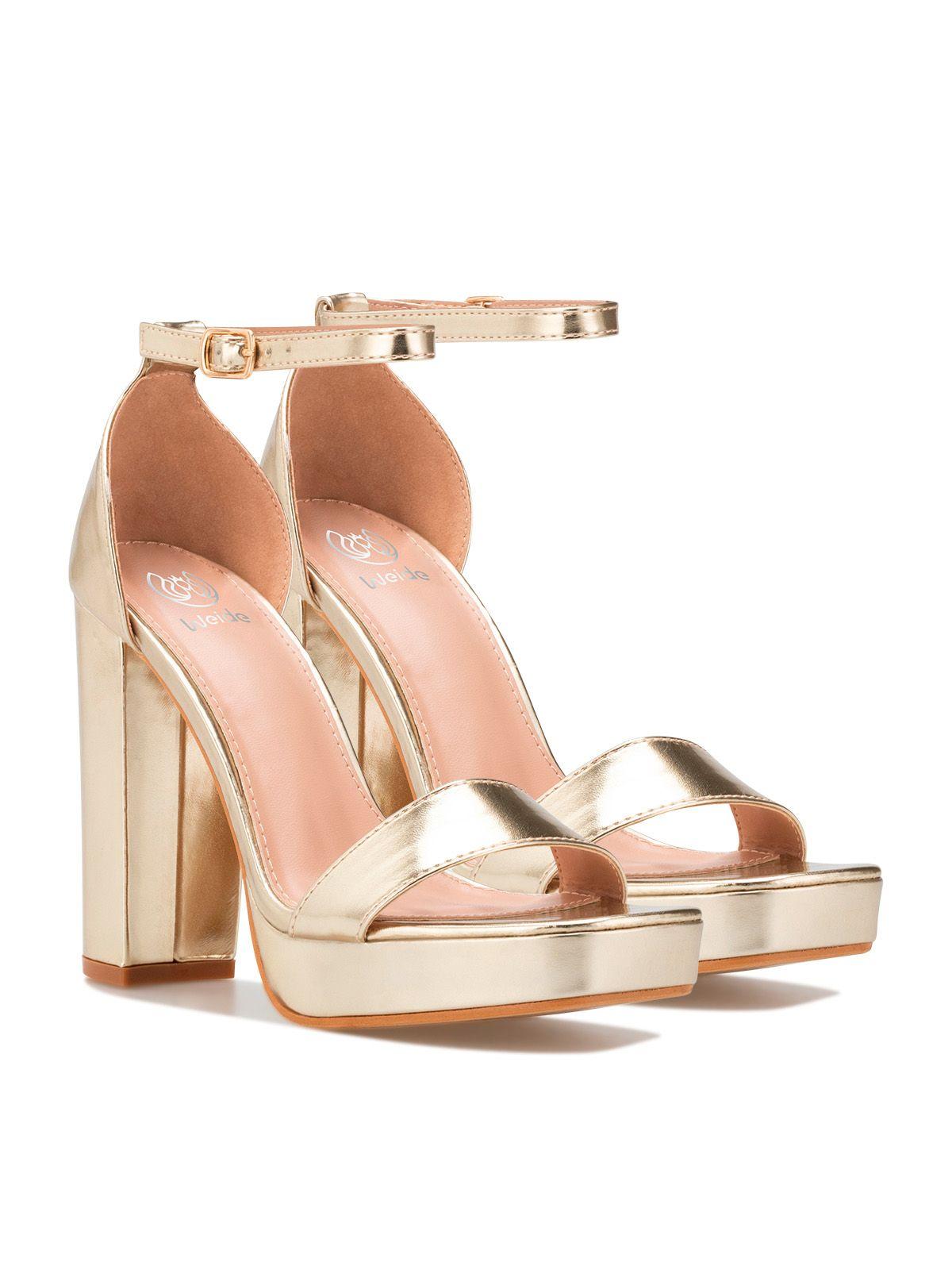 Sandalia Taco Fiesta Dorada Mujer Weide YOU189-2