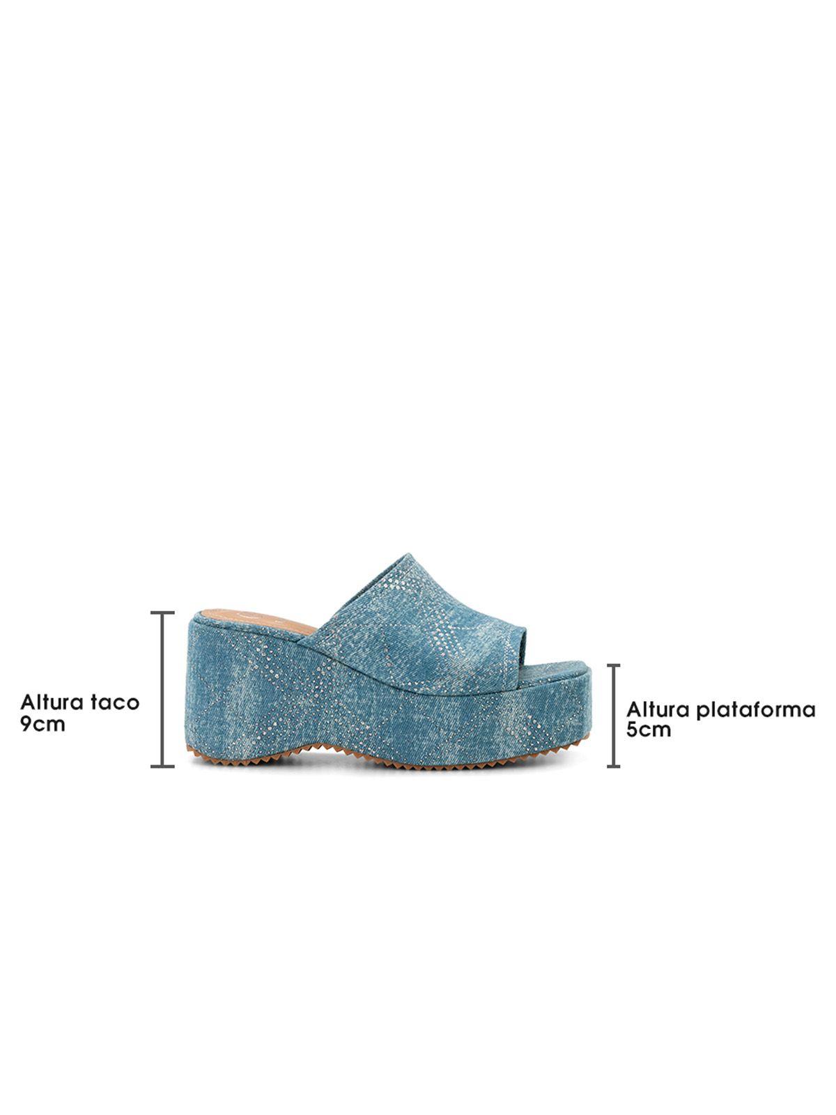 Sandalia Plataforma Celeste Casual LT103 Weide-4