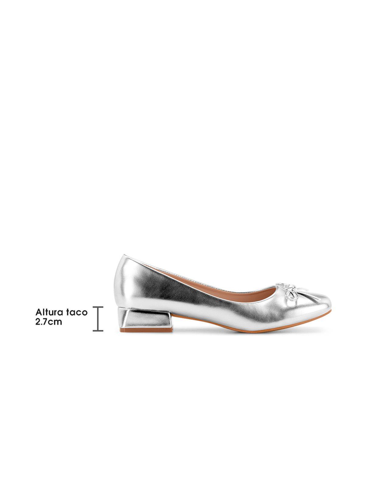 Zapato Taco Plateado Casual GH83 Weide-4