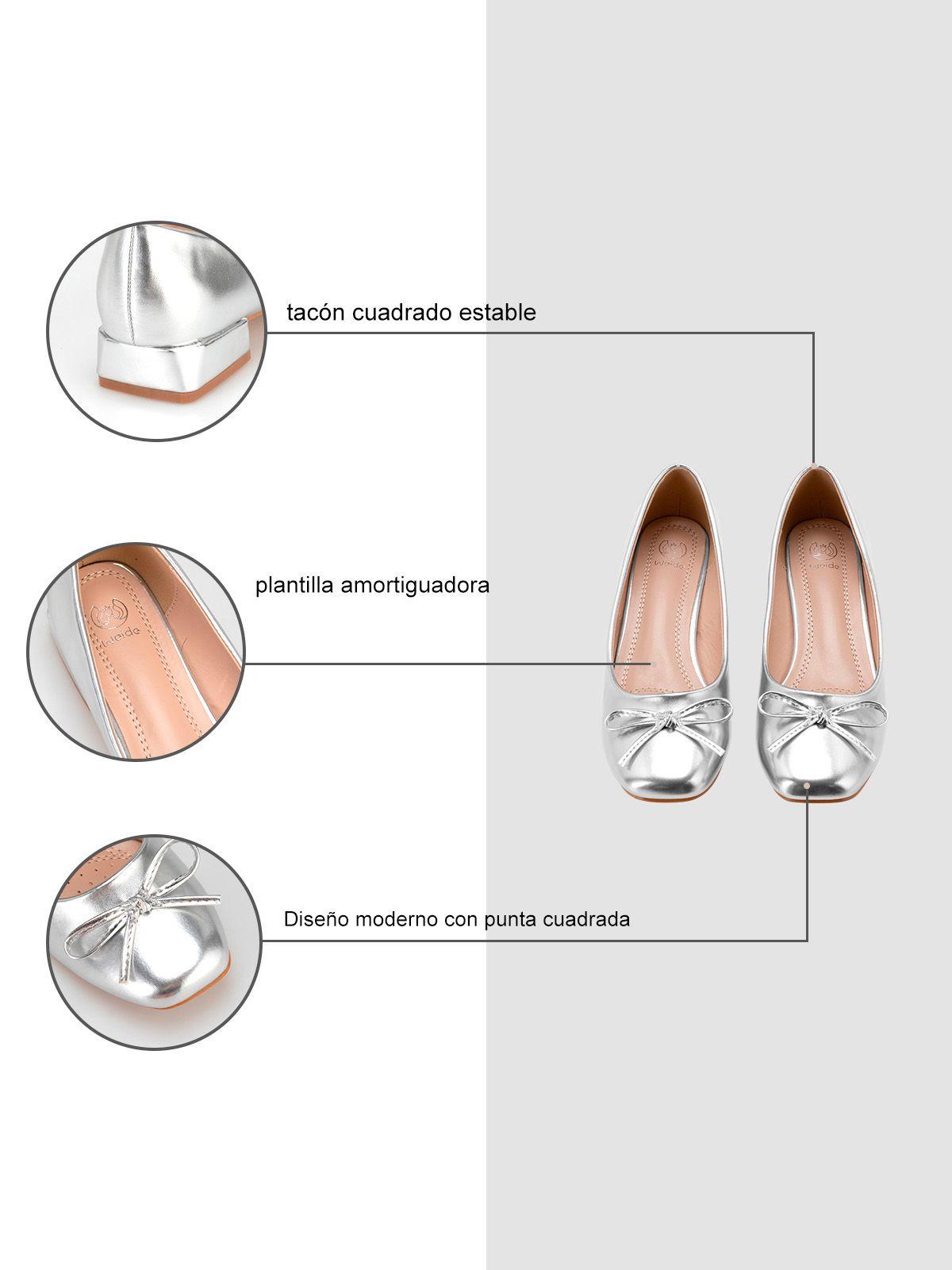 Zapato Taco Plateado Casual GH83 Weide-5