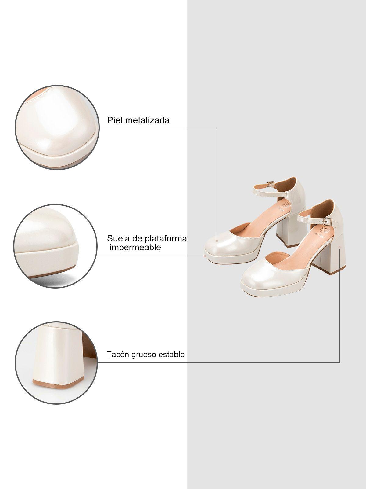 Zapatos Taco Mujer Amalia Beige Weide-4