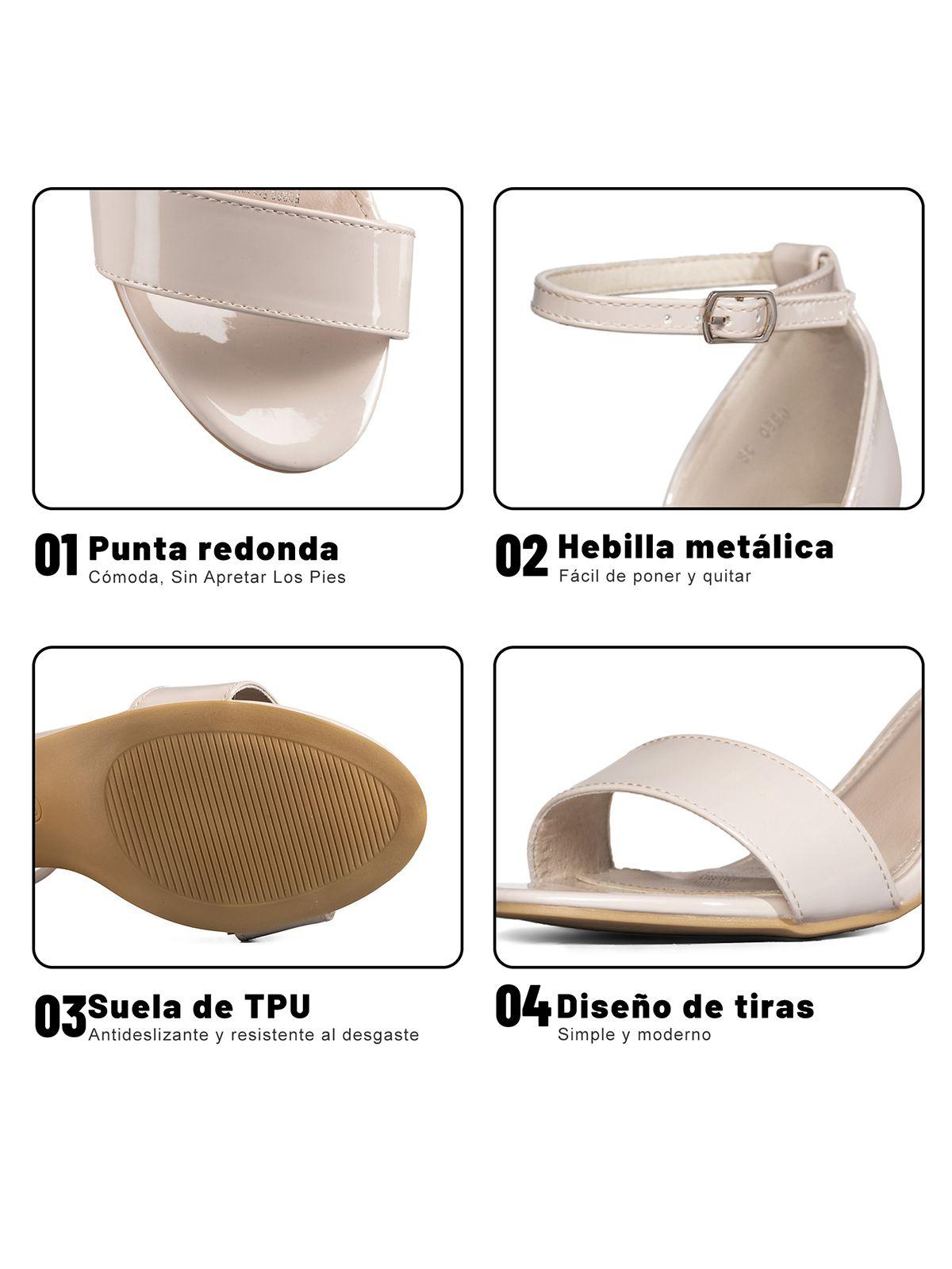 Sandalia Casual Taco Alto Beige Mujer Weide GH80-5