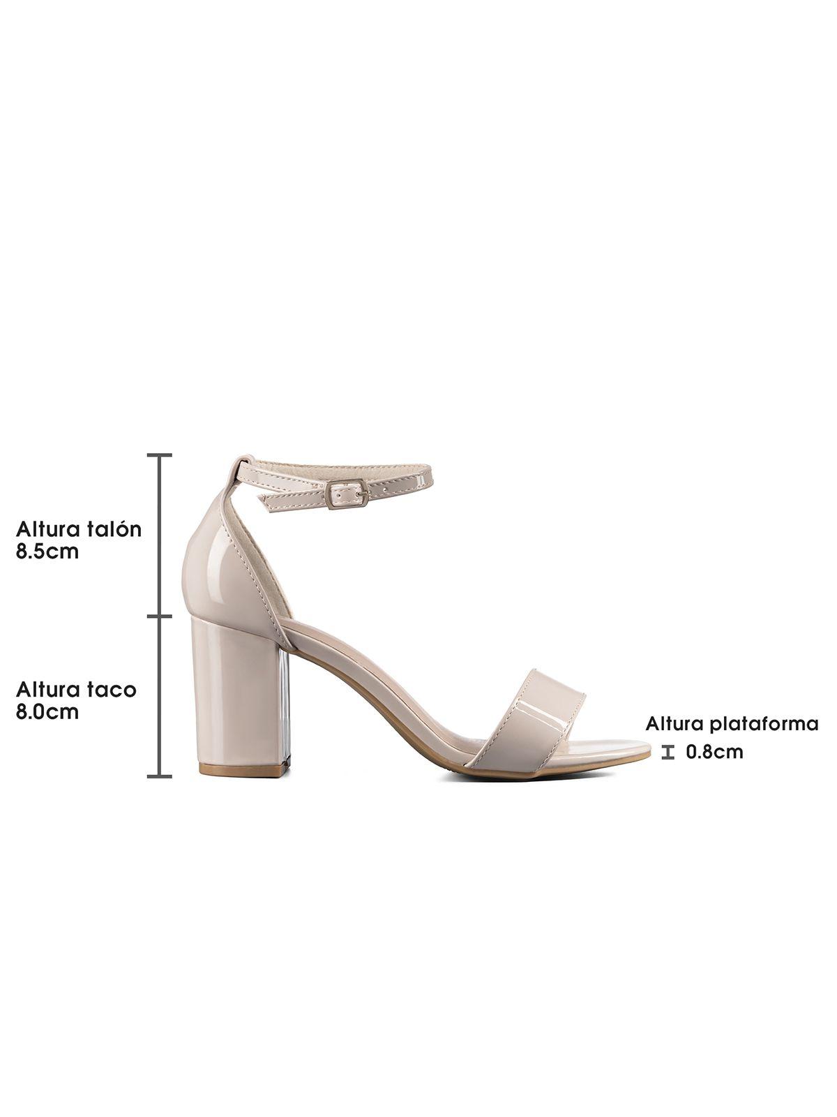 Sandalia Casual Taco Alto Beige Mujer Weide GH80-7