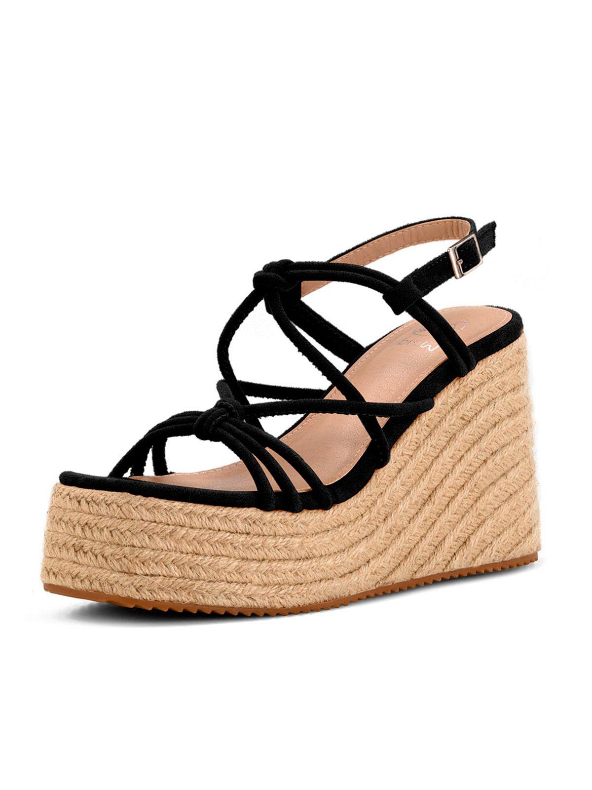 Sandalia Plataforma Negro Casual QIU321 Weide-0