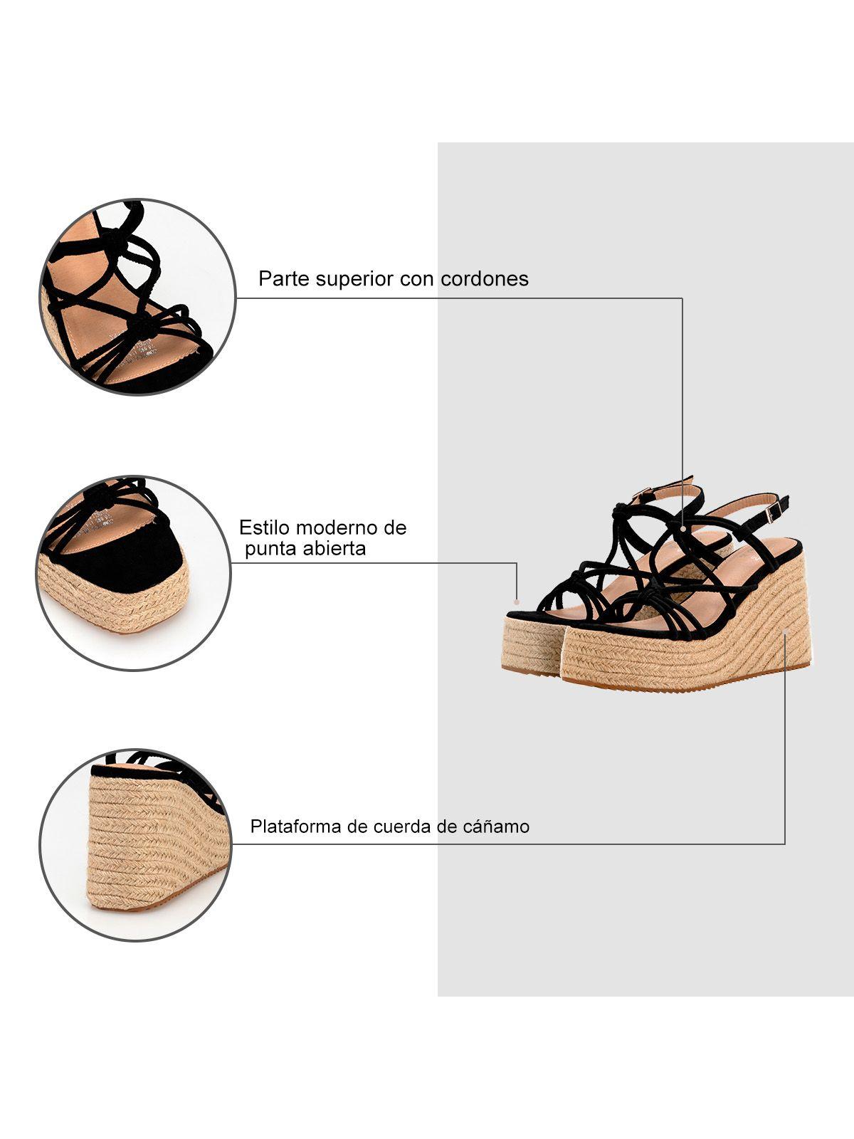 Sandalia Plataforma Negro Casual QIU321 Weide-5